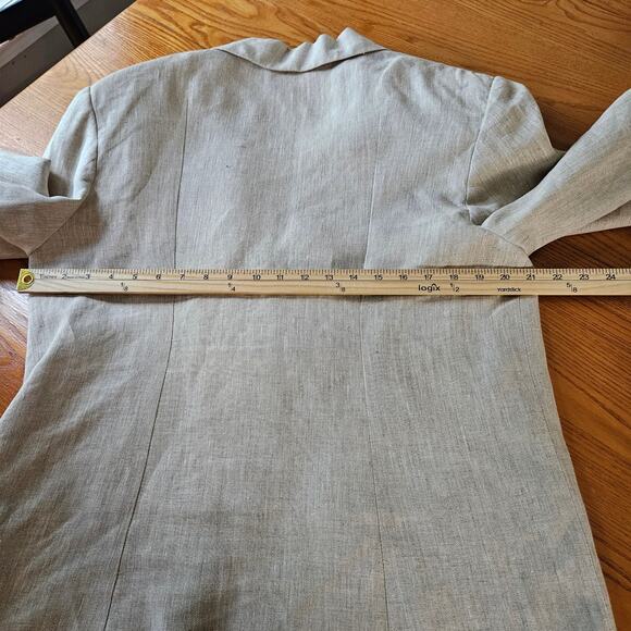Character Suburbanwear Womens Vintage Tan Linen Blazer Jacket Sz 16 Quiet Luxury - Picture 10 of 15